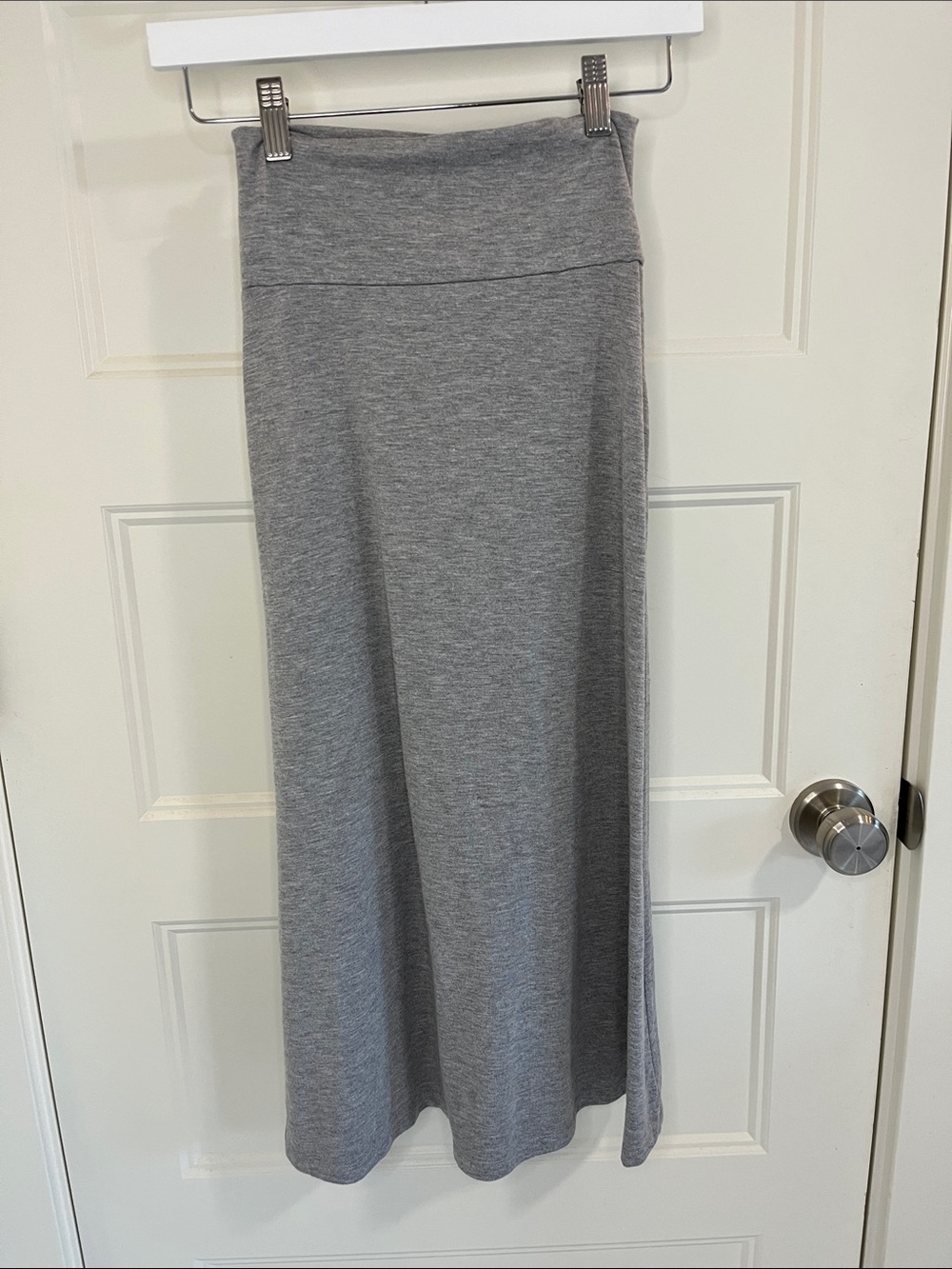 Girls' Gray Knit Maxi Skirt - Comfortable Everyday Wear